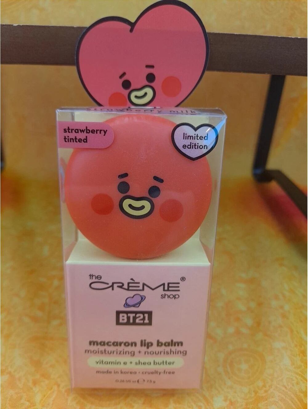 The Creme Shop BT21 Macaron Lip Balm Strawberry Tinted Limited Edition